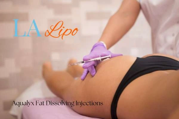 Woman having fat dissolving injections Park Royal on thighs