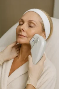 Woman receiving HIFU non surgical facelift treatment Park Royal